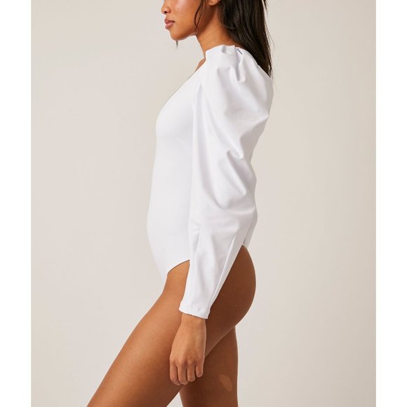 🎉LAST CHANCE🎉 FREE PEOPLE Va Va Voop Long Sleeve Bodysuit / White - Picture 3 of 8